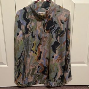 Dantelle pattern sweater with drawstring neck